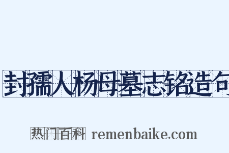 封孺人杨母墓志铭造句是什么意思的图片